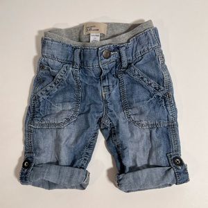 Baby Gap Denim Pants / Shorts • Boys 0 - 3 Month • Distressed Roll Cuff